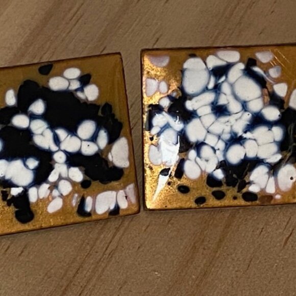 Matisse Renoir Vintage Earrings Clip on Copper base with Enamel - Picture 5 of 6